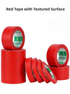 Low-Adhesion Easy-To-Tear Red Masking Tape for Wedding Decorations Wall Protection Adhesive Tape Heat Resistant Easy Hand Tear