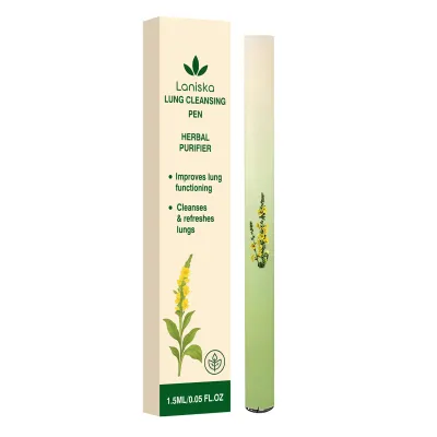 Laniska Herbal Diffuser Pen Clear Breathing Lung Cleanse Enhance Energy Relieve Fatigue Drowsiness Refreshing Nourishing Purifier Pen 1.5ml