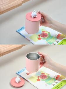 Cốc Cà Phê Bằng Thép Không Gỉ 316L Cỡ Nhỏ 360ml Có Nắp Và Tay Cầm Để Bàn Giữ Nhiệt Chống Trượt Dễ Vệ Sinh Dùng Cho Văn Phòng Cặp Đôi