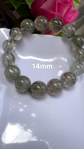 ️ Vòng Chuỗi Nam Vip Size Hạt 14mm Đá Thạch Anh Tóc Xanh Tự Nhiên Trong Bóng Mượt Hợp Các Anh Nam mệnh Mộc Hỏa Thủy đeo đẹp may mắn tốt cho sức khỏe công việc hanh thông chỉ có 2180k ạ