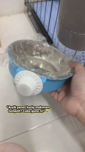 Hanging Cage Removable Stainless Steel Pet Dog Cat Kitten Food Water Dish Bowl Feeder Drinker