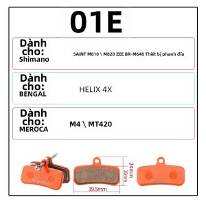 GOLDIX | Phanh Đĩa Xe Đạp MEROCA Resin Dành Cho Shimano MT200 M375 M445 BB5 HB100 - Bộ 1 Cái