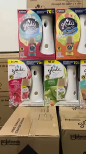 Glade Automatic Spray 3 in 1 เครื่องพ่นสเปรย์น้ำหอมอัตโนมัติ 3 อิน1 - เครื่องพ่น 1 สเปรย์ 1 กระป๋อง 265 ml ถ่าน 1ชุด