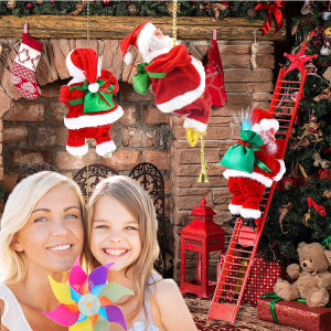Santa Claus Electric Climbing Ladder Christmas Tree Decoration Home Party Festive Decor Models