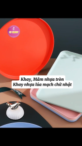 Khay nhựa tròn ST GROUP màu pastel tươi sáng đủ kích cỡ chất liệu nhựa PP an toàn phong cách vintage Bắc Âu Mâm cơm gia đình quán ăn Đĩa nhựa decor chụp ảnh trang trí