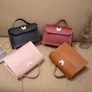 Fashionable Butterfly Handbag Womens Crossbody Single Shoulder Mobile Phone Bag British Style Square Bag Casual Solid Color