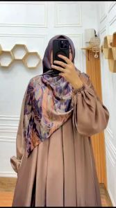 gamis wanita satu set krudung gamis kekinian