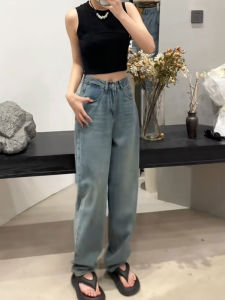 MANMI | Quần Jeans Dáng Rộng Phù Hợp Vòng Eo Cao Giúp Gọn Gàng