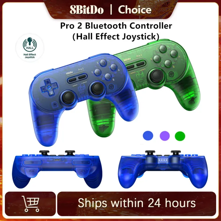 8BitDo | 8BitDo Pro 2 Bluetooth Controller Gamepad Handle For Nintendo Switch, PC, Mac Otransparent Edition Hall Effect Joystick Update