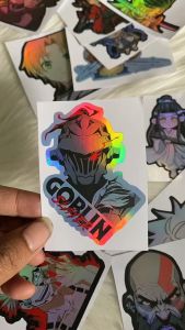 Stiker Hologram Goblin Slayer Ukuran 8 cm