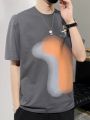 ROMON | Lomond Men's Ice Silk Short Sleeve T-shirt Summer Thin Round Neck Pure Cotton Printed Loose Fashionable Top Urban Style Casual Wear. 