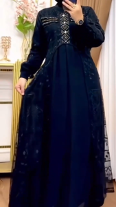 Gamis Dewasa Terbaru Ardela Maxy BC Ceruty Babydoll Mix Brukat Aplikasi Swarovski M L XL XXL 3XL Dress Kondangan Wanita Elegan Jumbo Baju Muslim Brukat Mewah Remaja Kekinian Ootd Hijab Warna Emerald Mahogany Hita Burgundy