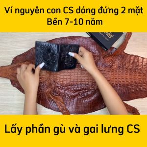 [FREE SHIP] Ví nam da cá sấu thật. Gù cá sấu lớn dùng là đẳng cấp!