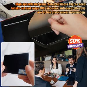 Anti-Peeping Card Holder PVC Waterproof ID Clip Frosted Multi-Functional Anti-Magnetic Bank Credit Card Cover 证件防窥卡套