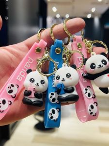 Trendy Panda Keychain Pendant Business Opening Anniversary Promotion Gift Creative Festival Supplies Soft Rubber Material