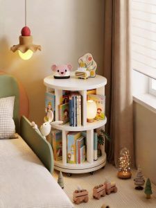 Rotatable Mobile Bedside Bookshelf
