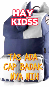 Tas Ransel Punggung Backpack Gendong Sekolah Anak Laki Laki Cowok Karakter Badak Biru TK SD KID 687