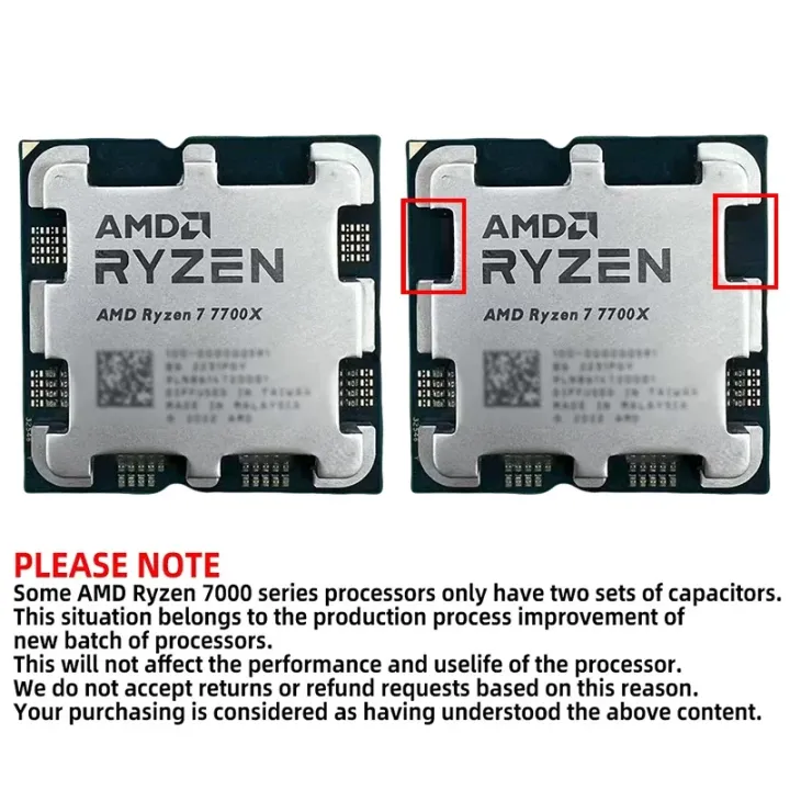 AMD | New AMD Ryzen 7 7700X R7 7700X CPU 8-Core 16-Thread 5.3GHz Unlocked Desktop Processor Socket AM5 Gaming CPU Without Package