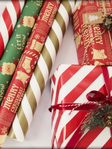 Bộ Giấy Gói Quà Giáng Sinh Nhiều Màu Trang Trí Hộp Quà Tặng Giáng Sinh Người Bánh Gingerbread Giấy Bìa Kraft Tiệc Giáng Sinh