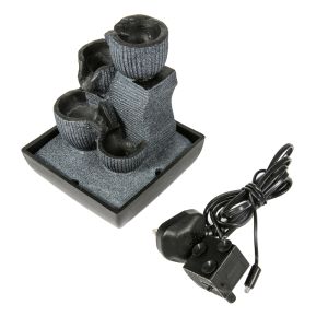 Home Decor: Zen Meditation Resin Statue & Desktop Waterfall Fountain
