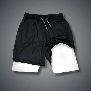 Bandai | Dragon Ball Mens Shorts Double Layer 2-in-1 Shorts Master Roshi Japan Anime Summer and Autumn Fake Two-piece Casual Y2K Pants