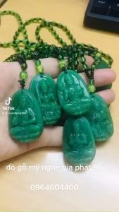 Dây chuyền chuỗi hạt mặt phật Như Lai Đại Nhật màu xanh lá- Phật bản mệnh người tuổi Mùi tuổi Thân