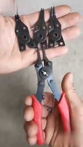 SENDA 4pcs/set 7 Inch Internal External Curved Straight Pliers Retaining Clips Snap Ring Tip Circlip Plier