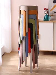 [CLOSET MALL]Big Size Multi Purpose Folding Stool Home Storage Stackable Chair Thick Plastic Chair Transparent Shoe Changing Stool Office And Home Plastic Stool