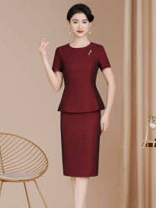 ชุดแต่งงานสองชิ้น ชุดฤดูร้อน ชุดเจ้าสาว ชุดมารดาที่สง่างามและหรูหรา ชุดกี่เพ้าสีพื้น ชุดกี่เพ้าเอวกลาง ชุดกระโปรงทรงเอ