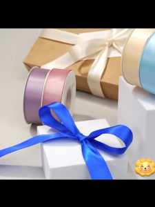 ริบบิ้นผ้าซาติน หน้ากว้าง 2.5cm ยาว 22 เมตร ริบบิ้นทำโบว์ ริบบิ้นห่อของขวัญ ตกแต่ง(พร้อมส่งจากไทย)