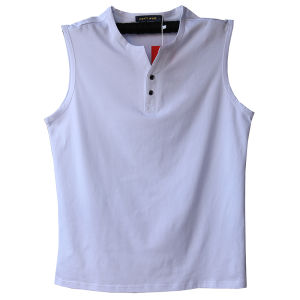American Casual Summer Plus Size Mens Clothing Pure Cotton V Neck Buckle Tank-Top Tank Top Sleeveless Ins Pure Color Tops Purple