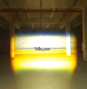 2pcs Lampu Tembak Sorot Model Slim GR1 Plus Kipas LED Laser Gun D2 D3 Grill Universal Motor Mobil Putih Kuning 60 Watt