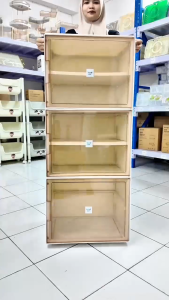[Arfex]Rak Sepatu Lipat Anti Debu Lemari Multifungsi / Portable Susun Kotak  Rak Sepatu Tertutup Minimalis Pintu Transparan Kapasitas 3/6/9/ Pasang