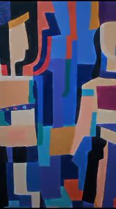 Lukisan Abstrak modern minimalis ukuran 60cm x 80cm lukisan nya saja