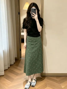NIUVIES | French Style Green Floral Midi Dress