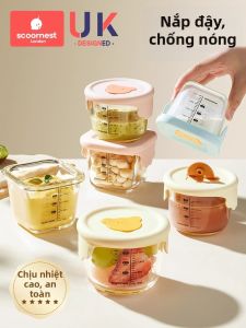 KESCOORL | Steamable Glass Baby Food Storage Container Set