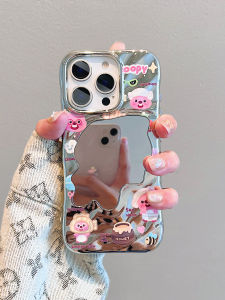 Cute Cartoon Beaver Ruby iPhone 16 pro Max 15 Apple 17 Soft Silicone Case Mirror Surface Protection Cover for Women