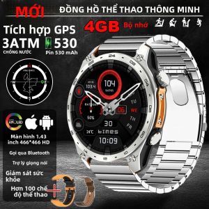 Đồng Hồ Thông Minh GPS Mới 2025 Dành Cho Nam Với Bản Đồ Ngoại Tuyến Bộ Nhớ 4GB Trình Phát Video Khả Năng Chống Nước 50m Thiết Kế Quân Sự Thể Thao Dây Đeo Thông Minh Với Kính Sapphire