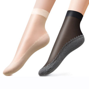 Invisible Short Cotton Bottom Stockings Womens Thin Medium Tube Anti-Catch Thread Slip Resistant Single Invisible Socks
