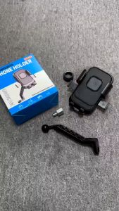 Universal Motorcycle & Mountain Bike Phone Holder Stand & Handlebar Mirror Mount Bracket