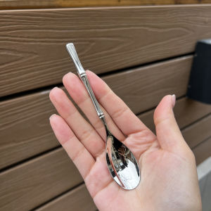 Mini Bamboo Node Stainless Steel 18-10 Coffee Spoon Stirring Spoon Baby Food Spoon Creative Home Use Western Dining Utensils