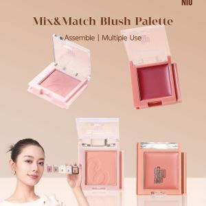 【Buy 2 Take 2 Gifts】GUOXIAONIU Mix&Match Blush Palette Multi-use High Pigment Portable Blush Cream Blendable on Check  Eyes and Lip Assemble Lightweight Makeup Palette