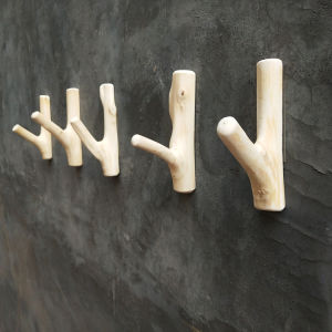DIY Solid Wood Wall Hanging Branch Sticky Hook Idyllic Decoration Hook Wall Decoration Retro Creative Log Branch Hook