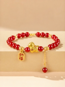FUJINJIA | Lucky Charm Red Agate Bracelet Women 1pcs