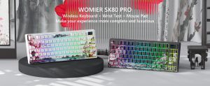 Womier SK80 PRO Black Coral Sea OLED Display 3-Mode Wireless Gaming Mechanical Keyboard Hot Swap Gasket RGB Keyboard for Win/Mac