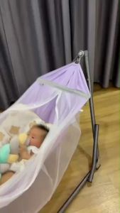 เบาะรองเปลญวน ใช้กับเปลเด็กพับได้ ได้พอดี ผ้า PU กันน้ำ ผ้าเย็น นอนสบาย