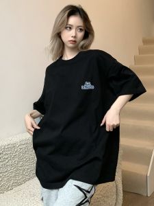 American High Street Style Pure Cotton Half Sleeve T-Shirt Loose Couple Matching Spring Summer Top for Women Streetwear