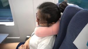 [SG SELLER] Memory Foam U-shape Travel Neck Pillow cervical pillow Magnetic and removabe cloth with adjustable drawstring