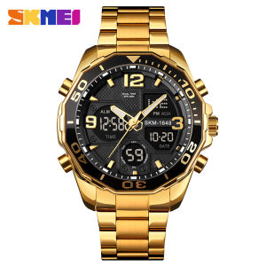 SKMEI Rotatable Ring Quartz Digital Men Wristwatches Waterproof Sport Business Mens Watches Male Steel Clock reloj hombre