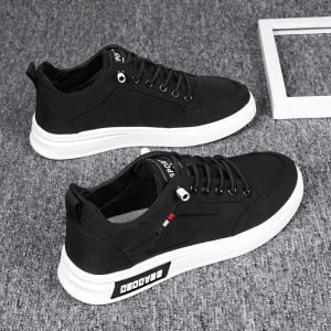 Mens Canvas Shoes Breathable Soft Bottom Anti-Slip Work Smell Resistant Sports Leisure Board Shoes Fall Season Black Old Beijing Cloth Shoes